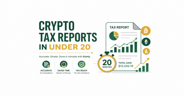 Featured image: Crypto tax reports in under 20 minutes with Koinly