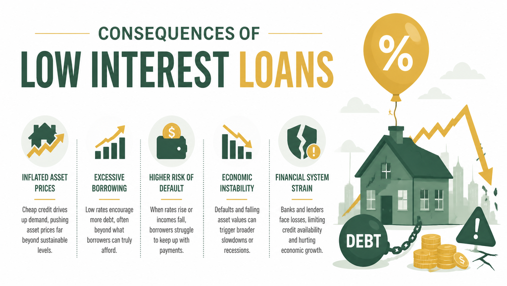 Market Crash and Consequences of Low-Interest Loans